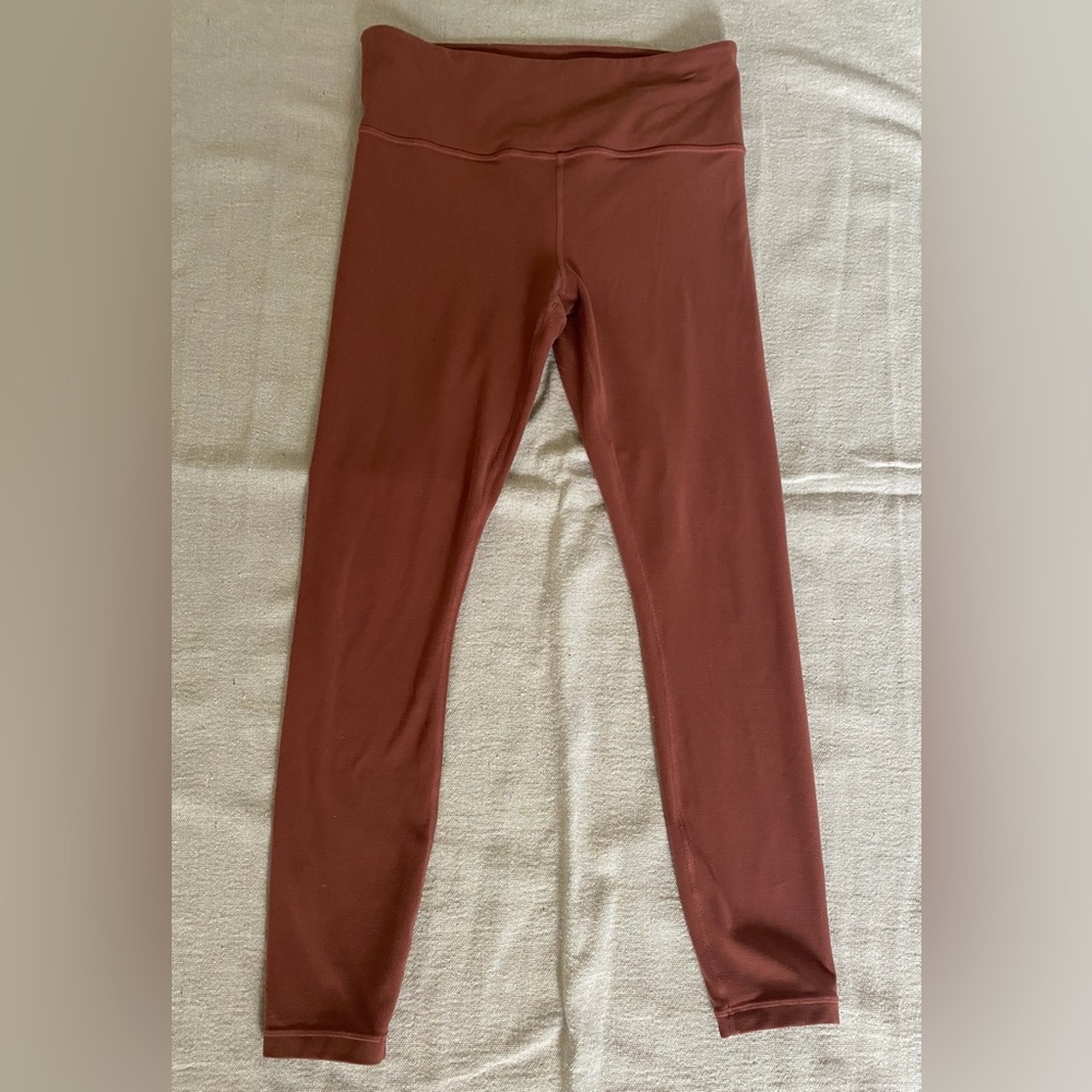 Women’s ATHLETA Thin Spandex Athletic Gym High Rise Mauve Leggings Size Small